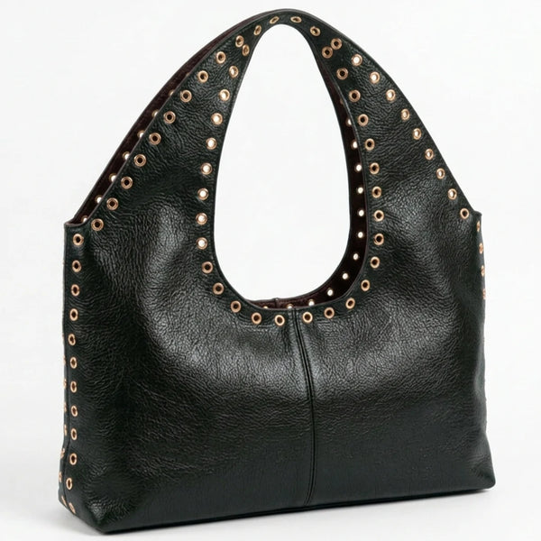 PODRI - Borsa a Spalla Donna simil Pelle Morbida Borsa hobo sacco borchie