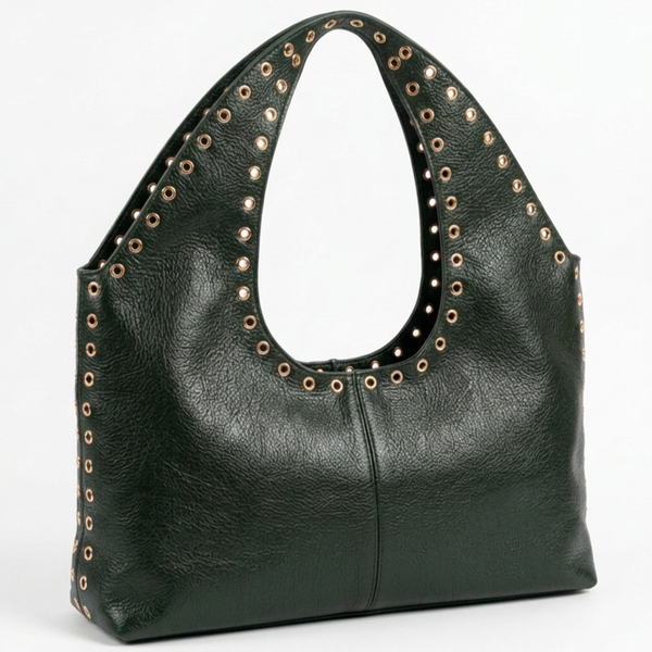 PODRI - Borsa a Spalla Donna simil Pelle Morbida Borsa hobo sacco borchie