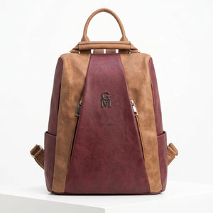 Double - Zaino firmato Gyoiamea donna simil pelle bicolore spalla casual passeggio zainetto