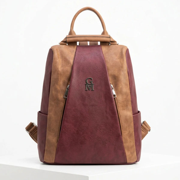 Double - Zaino firmato Gyoiamea donna simil pelle bicolore spalla casual passeggio zainetto