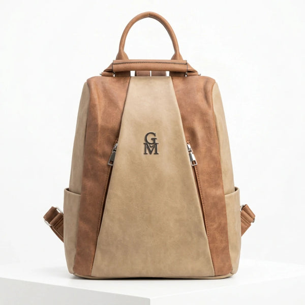 Double - Zaino firmato Gyoiamea donna simil pelle bicolore spalla casual passeggio zainetto