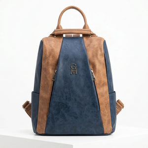 Double - Zaino firmato Gyoiamea donna simil pelle bicolore spalla casual passeggio zainetto