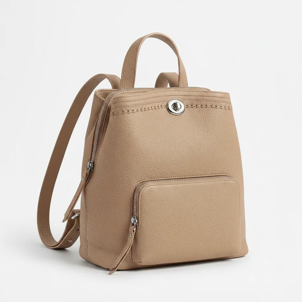 Tommassini - Zaino eco pelle multi tasche donna zainetto passeggio comodo moda pera