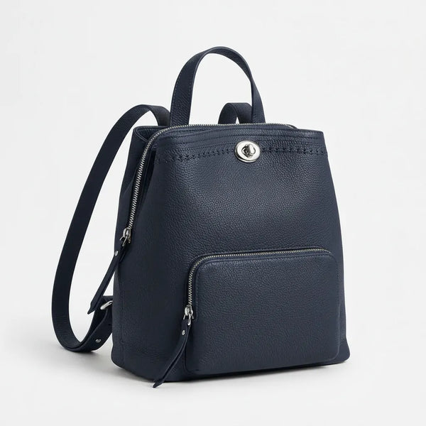 Tommassini - Zaino eco pelle multi tasche donna zainetto passeggio comodo moda pera