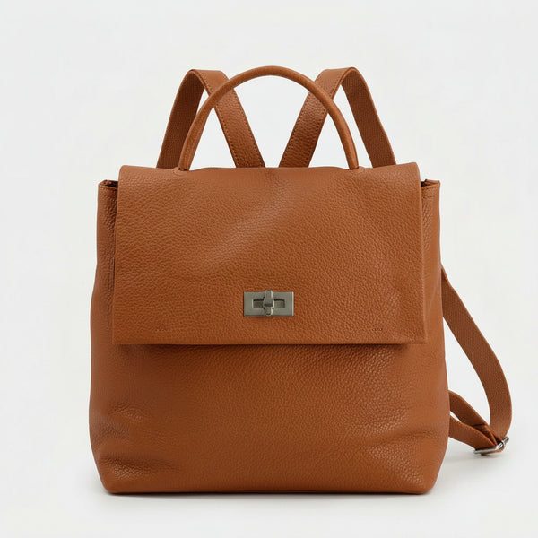 Tommassini - Zaino  / Borsa 2n1 eco pelle multi tasche donna zainetto passeggio comodo moda pera