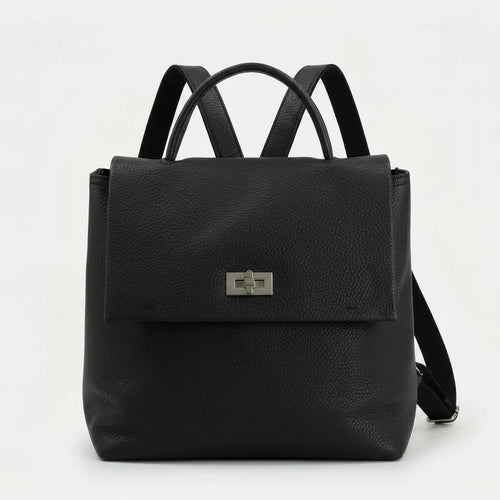 Tommassini - Zaino  / Borsa 2n1 eco pelle multi tasche donna zainetto passeggio comodo moda pera