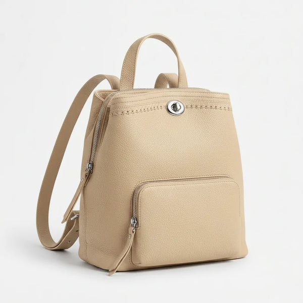 Tommassini - Zaino eco pelle multi tasche donna zainetto passeggio comodo moda pera