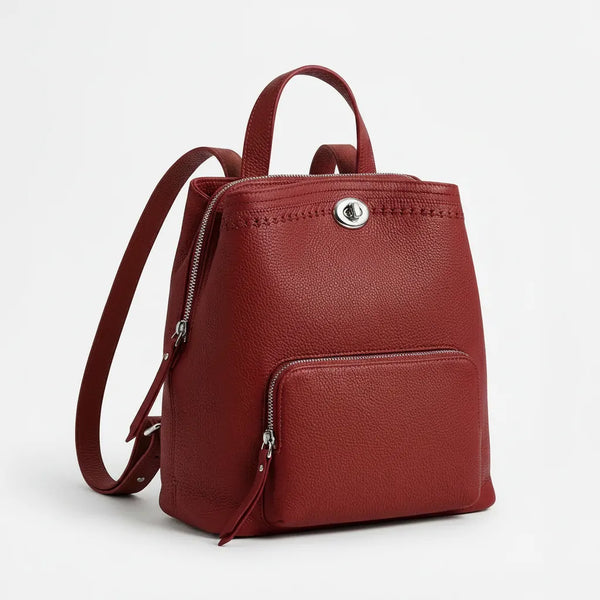 Tommassini - Zaino eco pelle multi tasche donna zainetto passeggio comodo moda pera