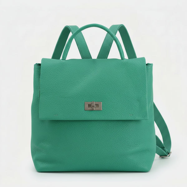 Tommassini - Zaino  / Borsa 2n1 eco pelle multi tasche donna zainetto passeggio comodo moda pera