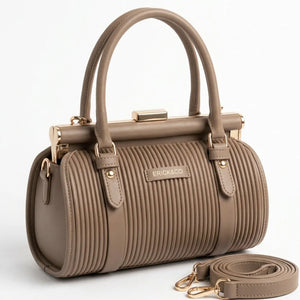 Erick&Co - Borsa Donna bauletto borsetta bag Casual rigido simil pelle plissettata trapuntata