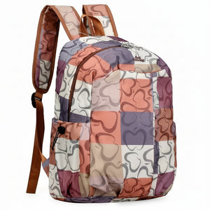 Zaino donna Grande firmato Baci & Abbracci multitasche fantasia logo impermeabile viaggio