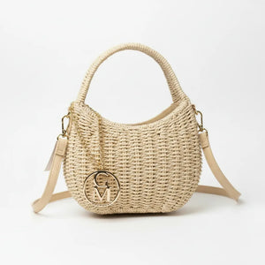 Maritata - Borsa Bauletto Donna In Paglia Rigida con Tracolla Borsetta Estiva a Mano tracolla