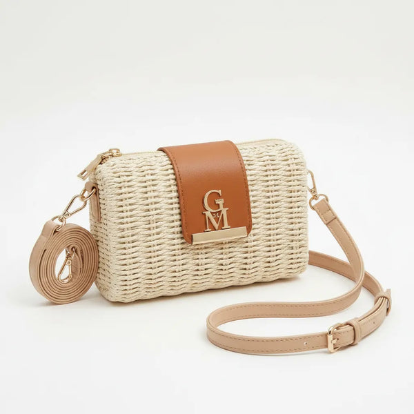 La Foyu - Borsa Bauletto Donna In Paglia Rigida con Tracolla Borsetta Estiva a Mano tracolla (Copia)