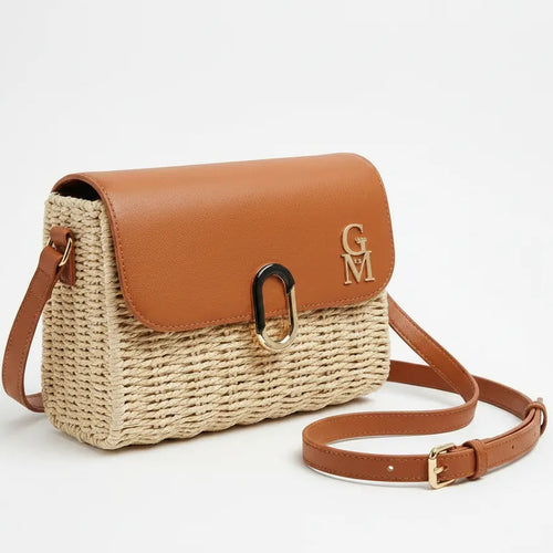 La Figghitta - Borsa Bauletto Donna In Paglia Rigida con Tracolla Borsetta Estiva a Mano tracolla