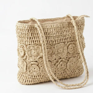 La Fiorente - Borsa firmata Gyoiamea a paglia ricamato shopping bag leggera