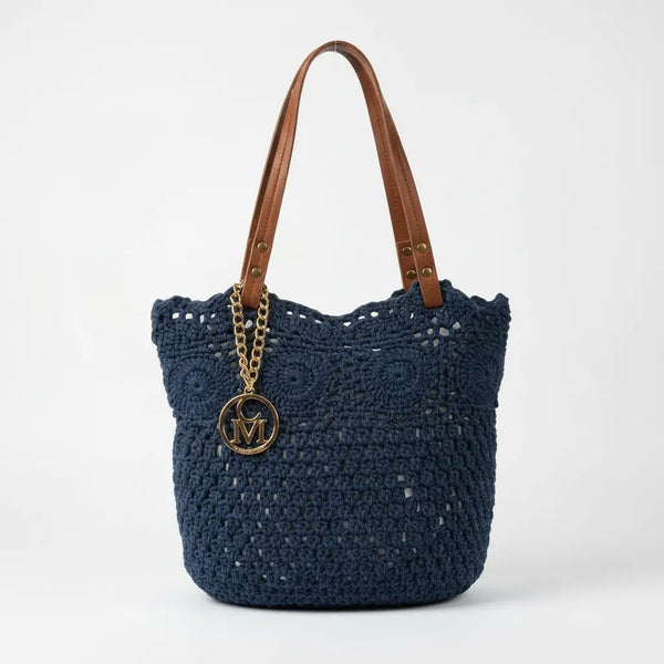 La Caliente - Borsa firmata Gyoiamea a paglia cordino ricamato shopping bag