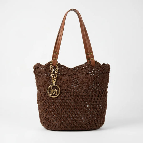 La Caliente - Borsa firmata Gyoiamea a paglia cordino ricamato shopping bag