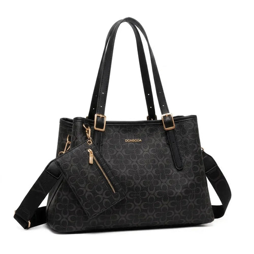 Coconuda - Borsa + portamonete shopping spalla simil pelle fantasia Logata tote bag tracolla