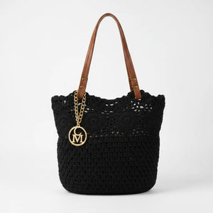 La Caliente - Borsa firmata Gyoiamea a paglia cordino ricamato shopping bag