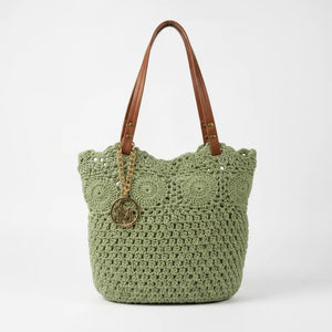 La Caliente - Borsa firmata Gyoiamea a paglia cordino ricamato shopping bag