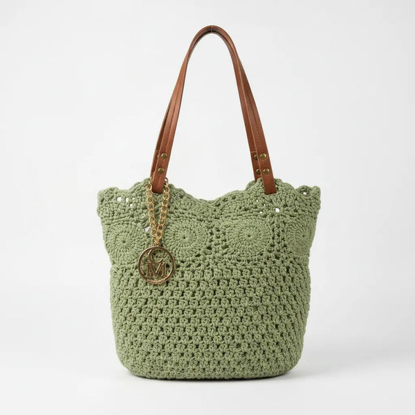 La Caliente - Borsa firmata Gyoiamea a paglia cordino ricamato shopping bag
