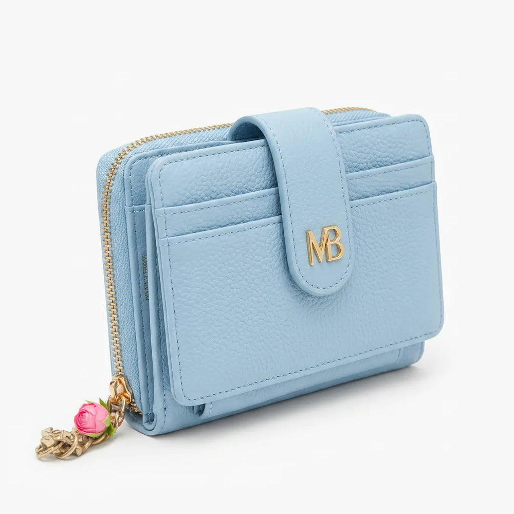 Mariella Burani  - portafoglio trifold portamonete firmato donna con scatola porta carte donna novità simil pelle zip (Copia)
