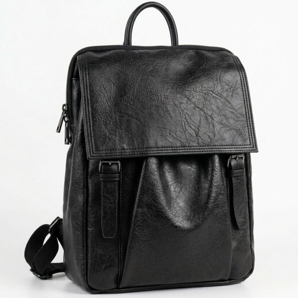 La Sabrinella - zaino unisex eco pelle venata donna uomo cuoio casual vintage multi tasche capiente