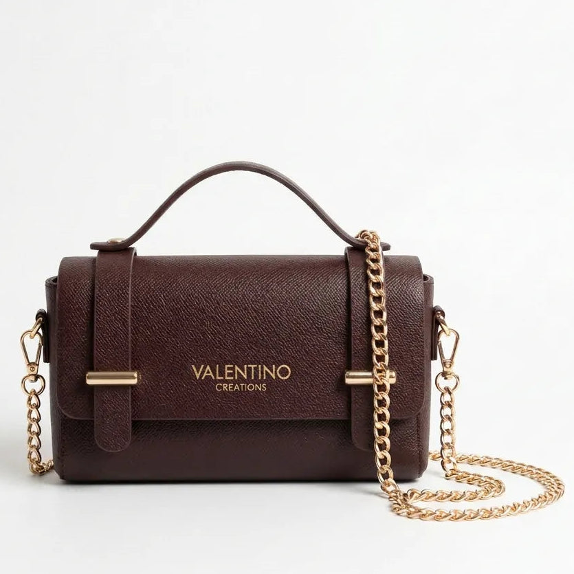 Valentino Creations - Tracolla in simil pelle martellata borsetta rigida borchie
