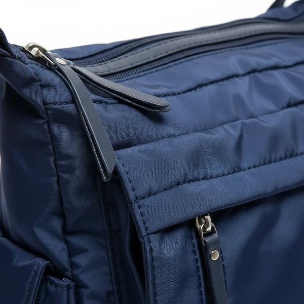 Scattiau - Borsa firmata Gyoiamea con 5 tasche platta zip Tracolla Donna in Nylon Multitasche