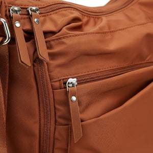 Sclerai - Borsa firmata Gyoiamea con 5 tasche zip Tracolla Donna in Nylon Multitasche