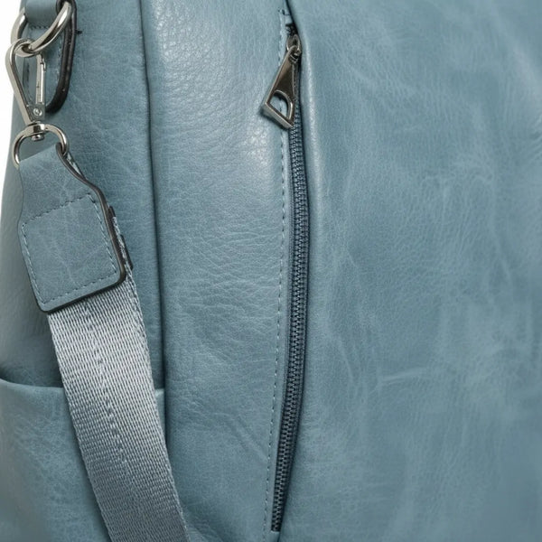 DUDLIN - borsa zaino 2in1 eco pelle venata TRASFORMABILE donna cuoio casual passeggio