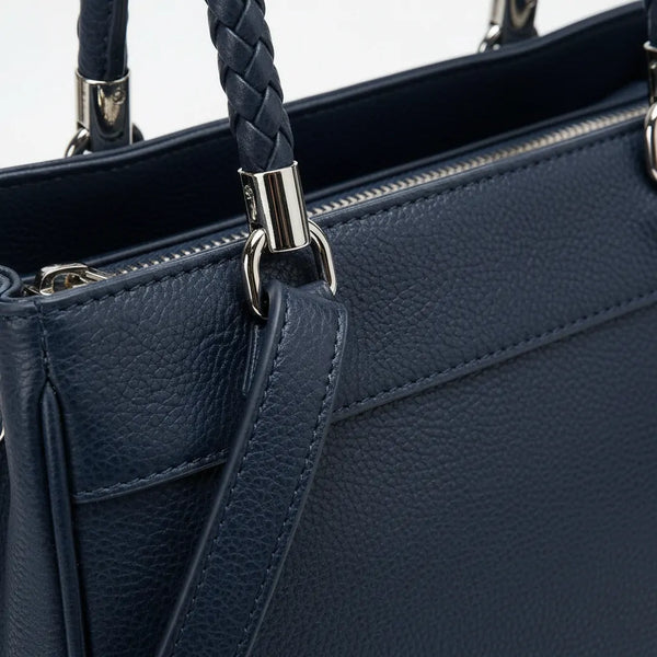 DUDLIN - Borsa donna toto bag a tracolla con multi tasche spalla elegante manici intrecciati