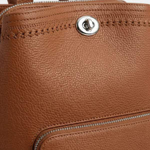 Tommassini - Zaino eco pelle multi tasche donna zainetto passeggio comodo moda pera
