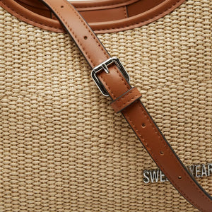Sweet Years - Borsa mezzaluna hobo spalla paglia effetto raffia sintetica intrecciata simil pelle