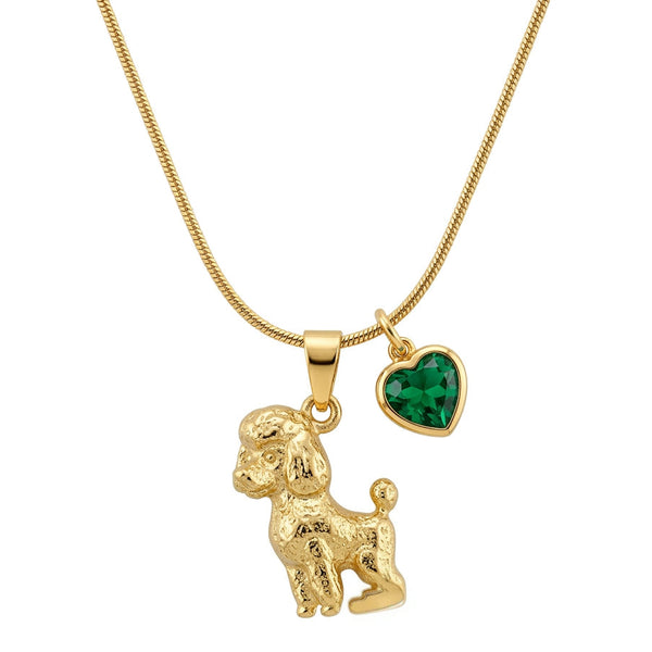 Cuore Peloso - Collana Oro con Ciondolo Cane Bulldog Francese e Cuore Azzurro