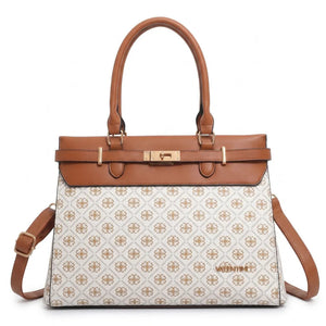 Valentini Gino - Borsa Donna grande tote bag Casual fantasia logata logo bauletto rigido vintage