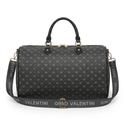 Valentini Gino - Borsa Donna borsone logato fantasia logo viaggio passeggio bauletto baule grande