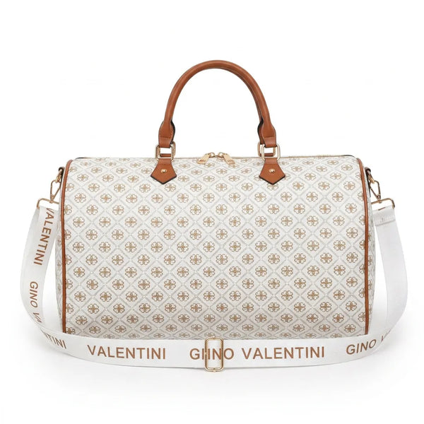 Valentini Gino - Borsa Donna borsone logato fantasia logo viaggio passeggio bauletto baule grande