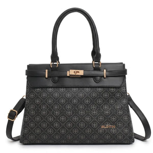 Valentini Gino - Borsa Donna grande tote bag Casual fantasia logata logo bauletto rigido vintage