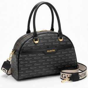 Valentini Gino - Borsa Donna grande tote bag Casual fantasia logata logo bauletto rigido