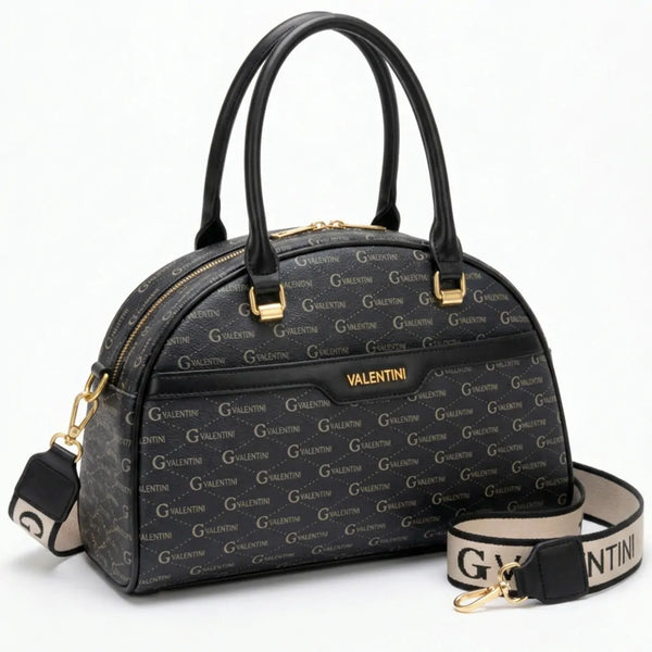 Valentini Gino - Borsa Donna grande tote bag Casual fantasia logata logo bauletto rigido