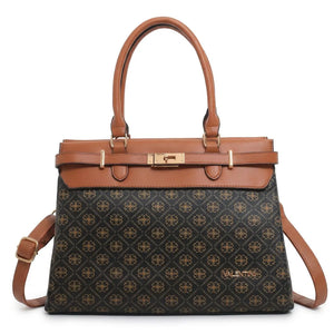Valentini Gino - Borsa Donna grande tote bag Casual fantasia logata logo bauletto rigido vintage