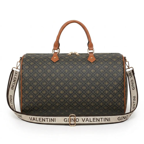 Valentini Gino - Borsa Donna borsone logato fantasia logo viaggio passeggio bauletto baule grande