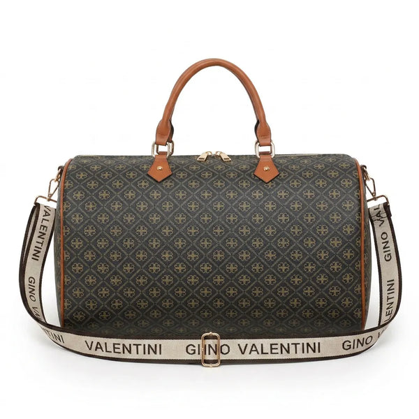 Valentini Gino - Borsa Donna borsone logato fantasia logo viaggio passeggio bauletto baule grande