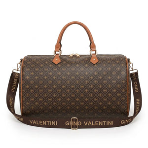 Valentini Gino - Borsa Donna borsone logato fantasia logo viaggio passeggio bauletto baule grande