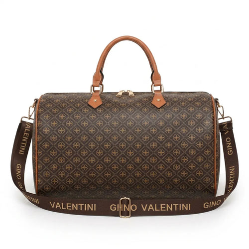 Valentini Gino - Borsa Donna borsone logato fantasia logo viaggio passeggio bauletto baule grande