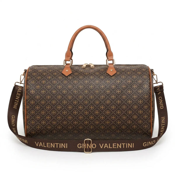 Valentini Gino - Borsa Donna borsone logato fantasia logo viaggio passeggio bauletto baule grande