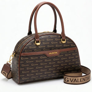 Valentini Gino - Borsa Donna grande tote bag Casual fantasia logata logo bauletto rigido
