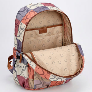 Zaino donna Grande firmato Baci & Abbracci multitasche fantasia logo impermeabile viaggio