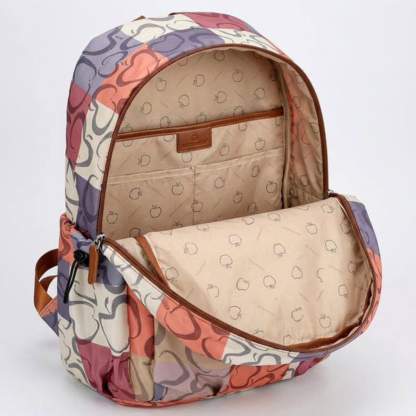 Zaino donna Grande firmato Baci & Abbracci multitasche fantasia logo impermeabile viaggio